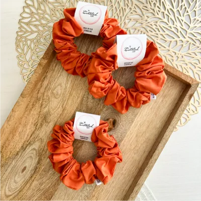 Summer Orange Cotton Scrunchie