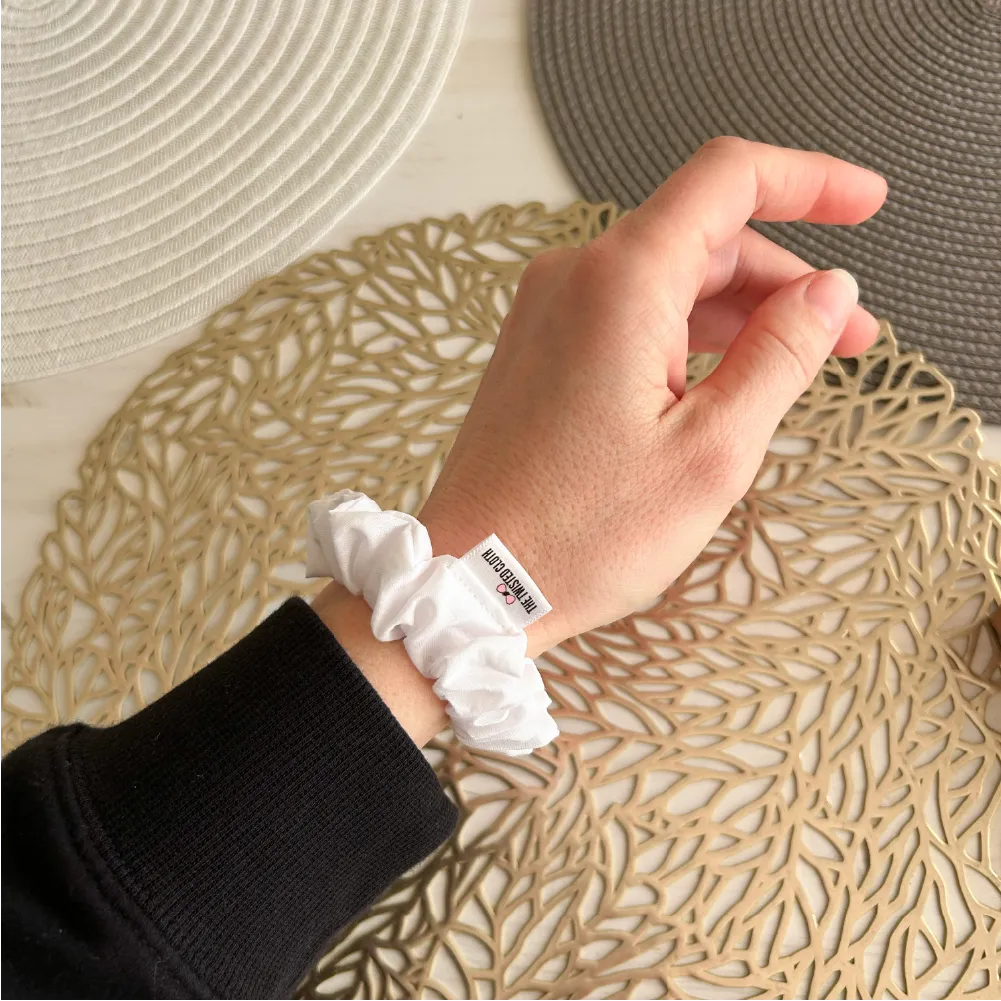 White Cotton Skinny Scrunchie