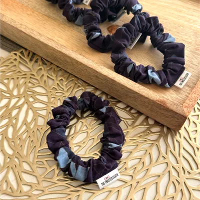 Diamond Navy Skinny Scrunchie