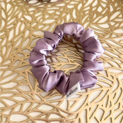 Lilac Satin Skinny Scrunchie