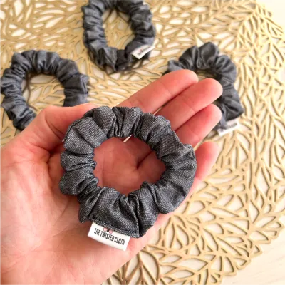 Blackish Denim Skinny Scrunchie