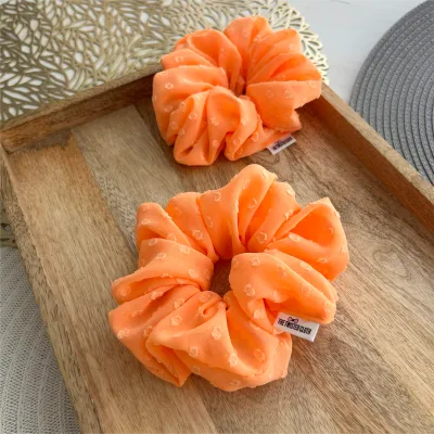 Cotton Candy Orange Chiffon Scrunchie
