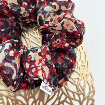 Xxl Maroon Camo Chiffon Scrunchie