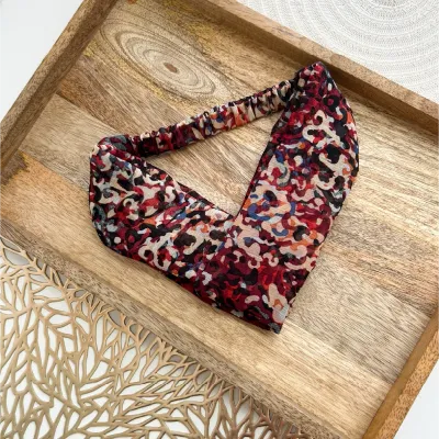 Maroon Camo Chiffon Headband