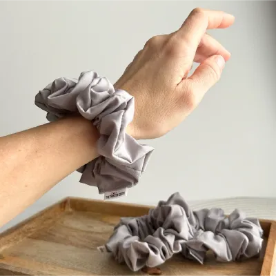 Grey Cotton Scrunchie