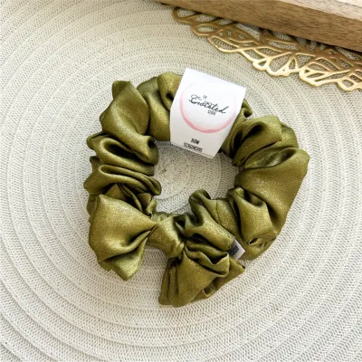 Shimmering Gold Tie Scrunchie
