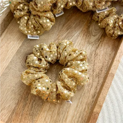 Gold Sequin Scrunchie