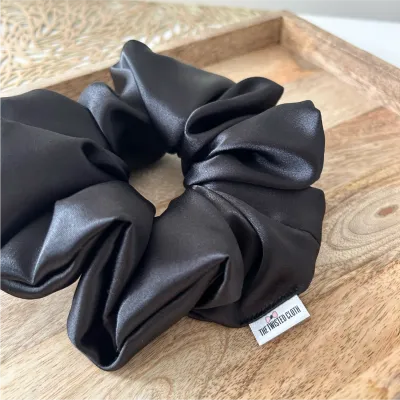 Black Xxl Satin Scrunchie