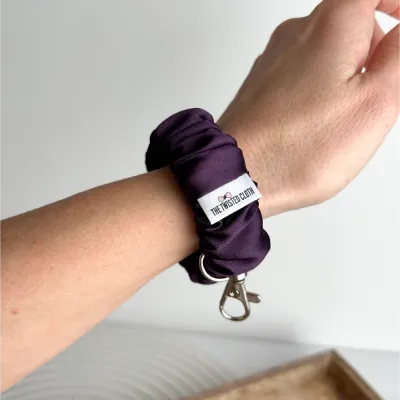 Cadbury Purple Satin Scrunchie Key Fob