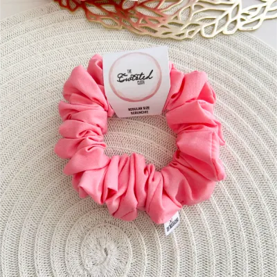 Pretty Pink Cotton Scrunchie