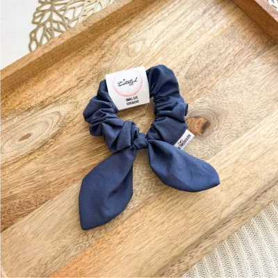 Small School Blue Bow Scrunchie