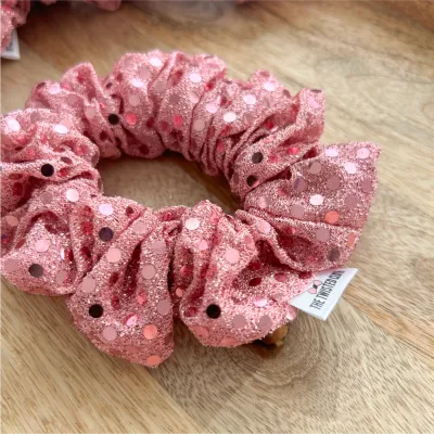 Pink Sequin Scrunchie
