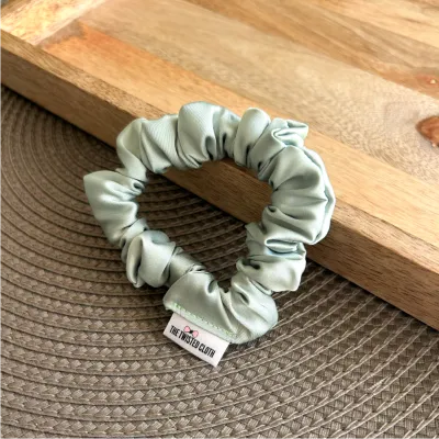 Sage Green Armani Satin Skinny Scrunchie
