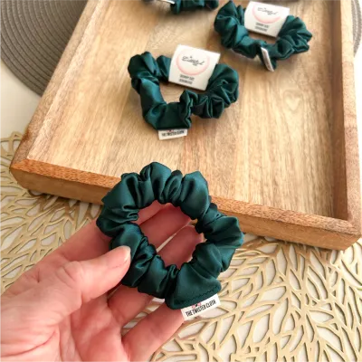 Emerald Green Satin Skinny Scrunchie