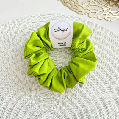 Summer Lime Green Cotton Scrunchie