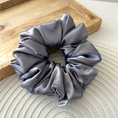 Grey Xxl Satin Scrunchie