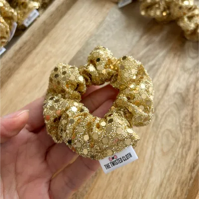 Small Gold Sequin Scrunchie