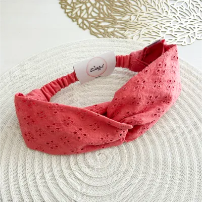 Salmon Pink Anglaise Headband