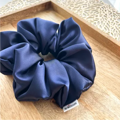 Navy Xxl Satin Scrunchie