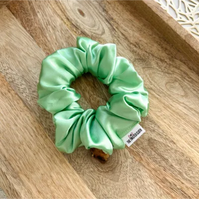 Cool Mint Satin Scrunchie