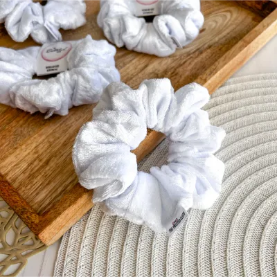 White Velvet Scrunchie