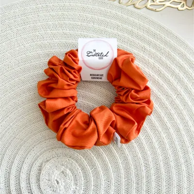 Summer Orange Cotton Scrunchie