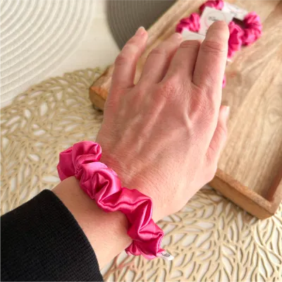 Cerise Pink Satin Skinny Scrunchie