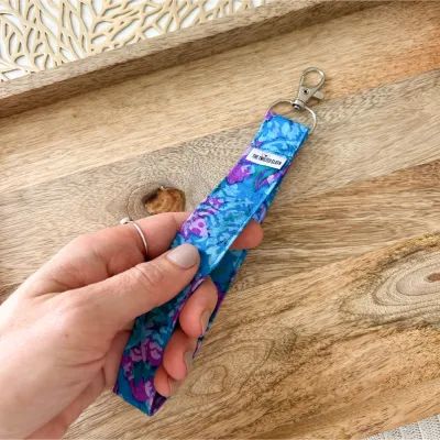 Teal &amp; Purple Paisley Key Fob