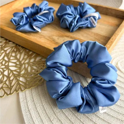 Sky Blue Satin Scrunchie
