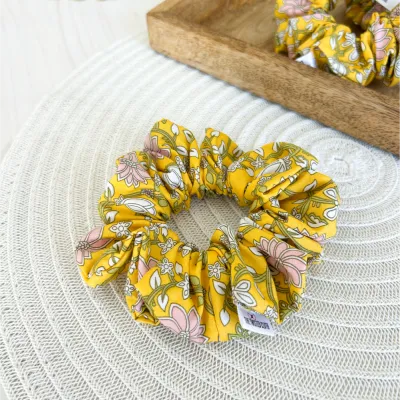 Yellow Paisley Cotton Scrunchie