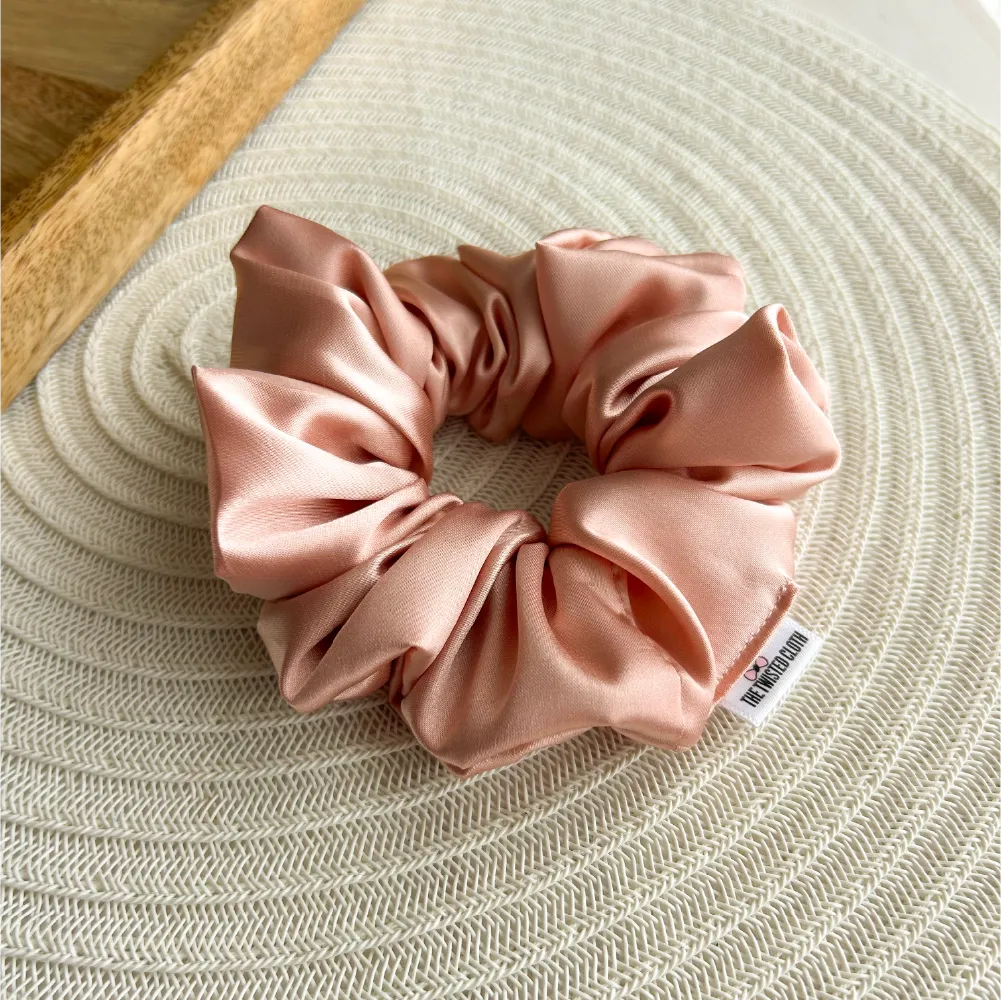 Blush Pink Satin Scrunchie