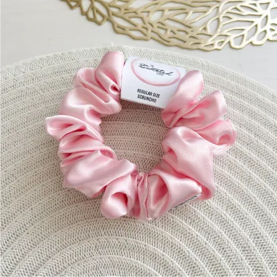 Soft Pink Satin Scrunchie