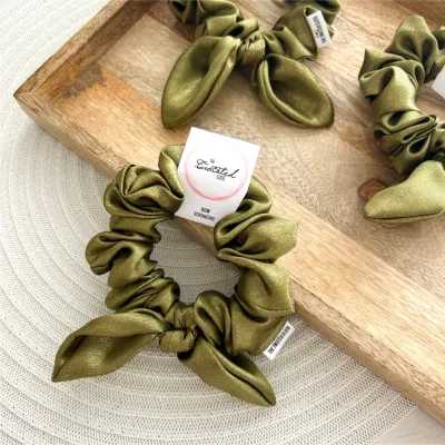 Shimmering Gold Bow Scrunchie