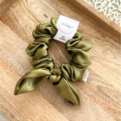 Shimmering Gold Bow Scrunchie