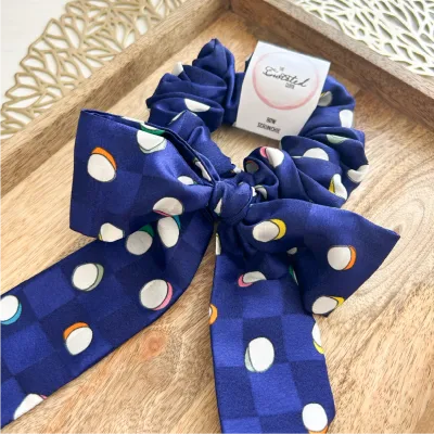 Royal Blue Long Bow Scrunchie