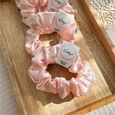 Ballerina Pink Satin Scrunchie