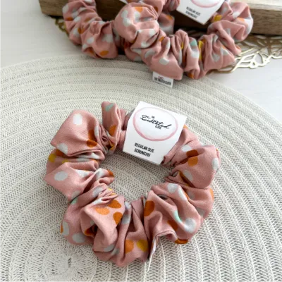 Spotty Peach Scrunchie
