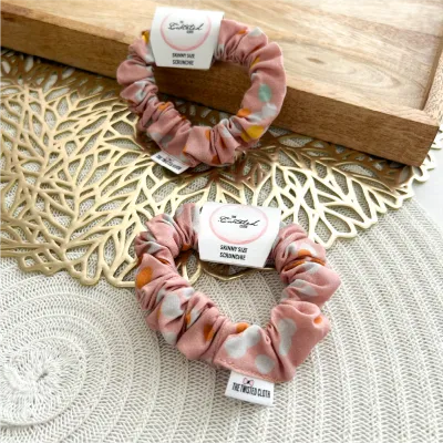 Spotty Peach Skinny Scrunchie