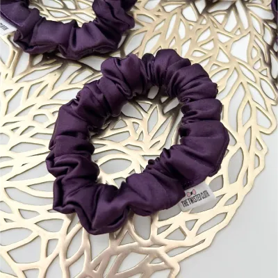 Cadbury Purple Satin Skinny Scrunchie