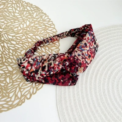 Maroon Camo Chiffon Headband