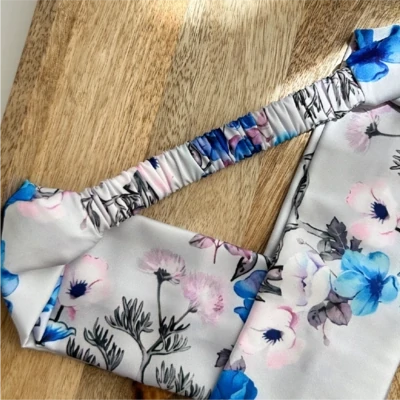 Blue Blossom Satin Headband