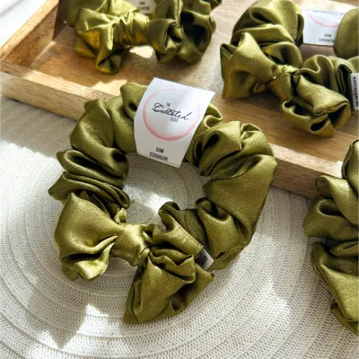 Shimmering Gold Tie Scrunchie