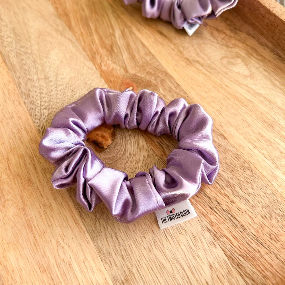 Lilac Satin Skinny Scrunchie