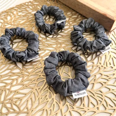 Blackish Denim Skinny Scrunchie