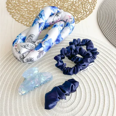 Navy Blue Heatless Curling Set