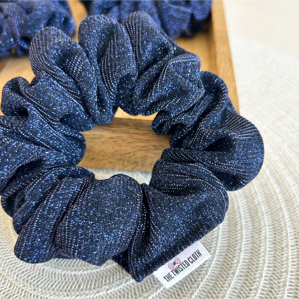 Navy Glitter Scrunchie