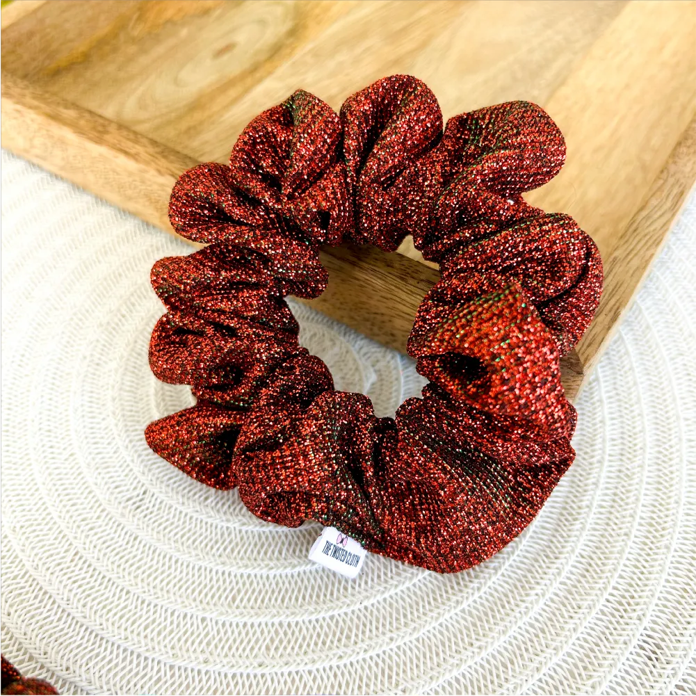 Red Glitter Scrunchie