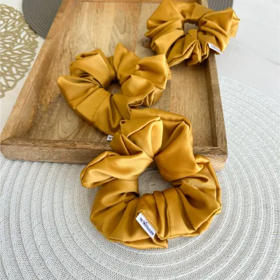 Golden Mustard Armani Satin Scrunchie