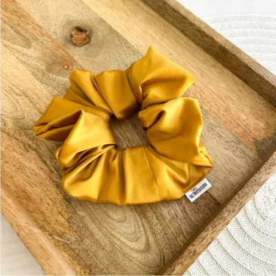 Golden Mustard Armani Satin Scrunchie