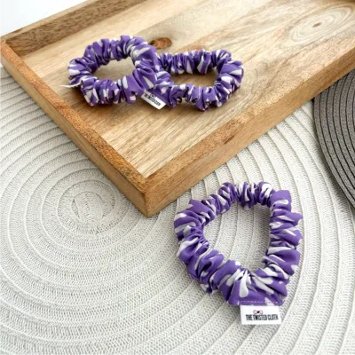 Lilac and White Skinny Scrunchie